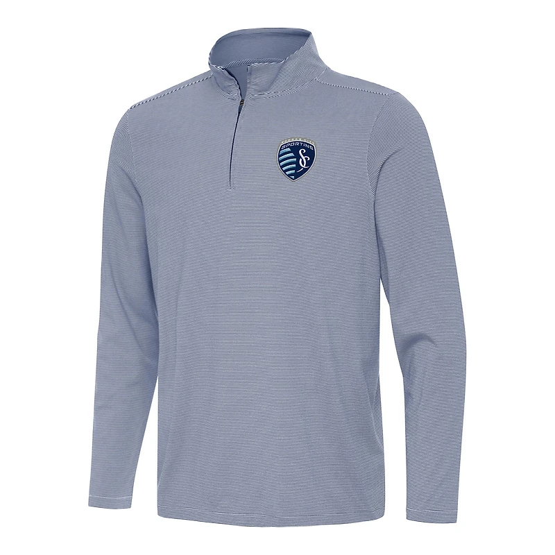 Men's Antigua Navy Sporting Kansas City Twine Quarter-Zip Jacket