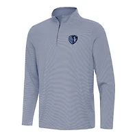 Men's Antigua Navy Sporting Kansas City Twine Quarter-Zip Jacket