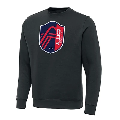 Men's Antigua Charcoal St. Louis City SC  Team Crest Victory Pullover Sweatshirt