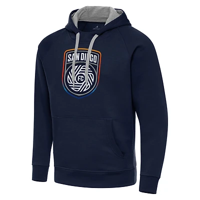 Men's Antigua Navy San Diego FC Big & Tall Team Crest Victory Raglan Pullover Hoodie