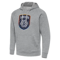 Men's Antigua Heather Gray San Diego FC Big & Tall Team Crest Victory Raglan Pullover Hoodie