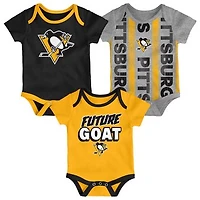 Newborn  Pittsburgh Penguins Loyal Buddies Three-Pack Bodysuit Set