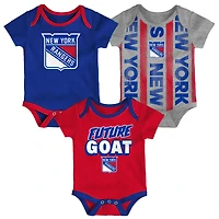 Newborn  New York Rangers Loyal Buddies Three-Pack Bodysuit Set
