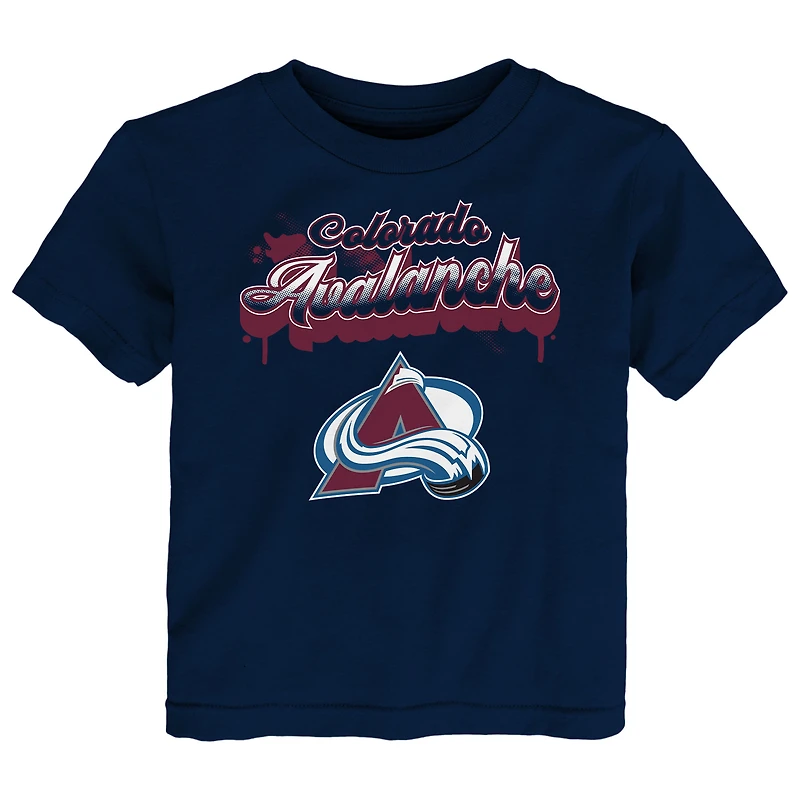 Toddler Navy Colorado Avalanche Bubbly Script T-Shirt