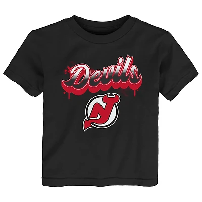 Toddler Black New Jersey Devils Bubbly Script T-Shirt