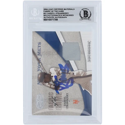 Darryl Strawberry New York Mets Autographed 2004 Leaf Certified Materials Relic #FG-21 #/100 Beckett Fanatics Witnessed Authenticated 10 Card