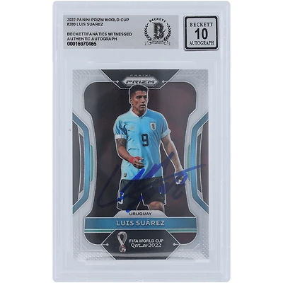 Luis Suarez Uruguay National Team Autographed 2022 Panini Prizm World Cup #280 Beckett Fanatics Witnessed Authenticated 10 Card