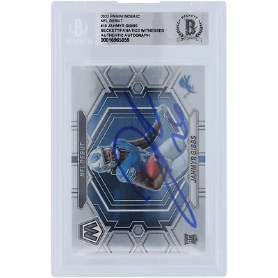 Jahmyr Gibbs Detroit Lions Autographed 2023 Panini Mosaic NFL Debut #ND-10 Beckett Fanatics Witnessed Authenticated Rookie Card