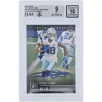 CeeDee Lamb Dallas Cowboys Autographed 2020 Panini #PA-14 Beckett Fanatics Witnessed Authenticated 9/10 Rookie Card