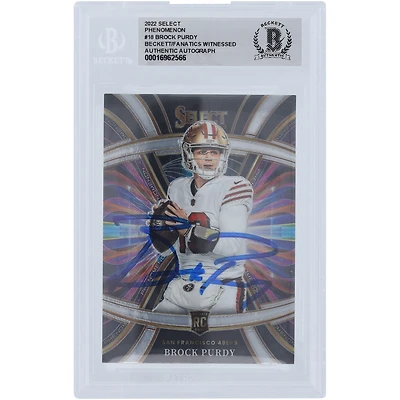 Brock Purdy San Francisco 49ers Autographed 2022 Panini Select Phenomenon #PHE-18 Beckett Fanatics Witnessed Authenticated Rookie Card
