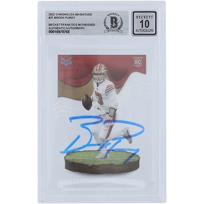 Brock Purdy San Francisco 49ers Autographed 2022 Panini Chronicles Magnitude #MAG-27 Beckett Fanatics Witnessed Authenticated 10 Rookie Card