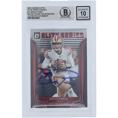 Brock Purdy San Francisco 49ers Autographed 2022 Panini Donruss Optic Elite Series Rookies #ESR-11 Beckett Fanatics Witnessed Authenticated Rookie Card