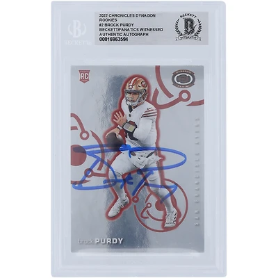 Brock Purdy San Francisco 49ers Autographed 2022 Panini Dynagon #D-2 Beckett Fanatics Witnessed Authenticated Rookie Card