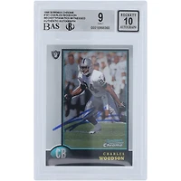 Charles Woodson Oakland Raiders Autographed 1998 Bowman Chrome #181 Beckett Fanatics Witnessed Authenticated Rookie Card