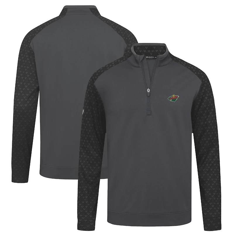Men's Levelwear Charcoal Minnesota Wild Aztec Insignia Core Quarter-Zip Pullover Top