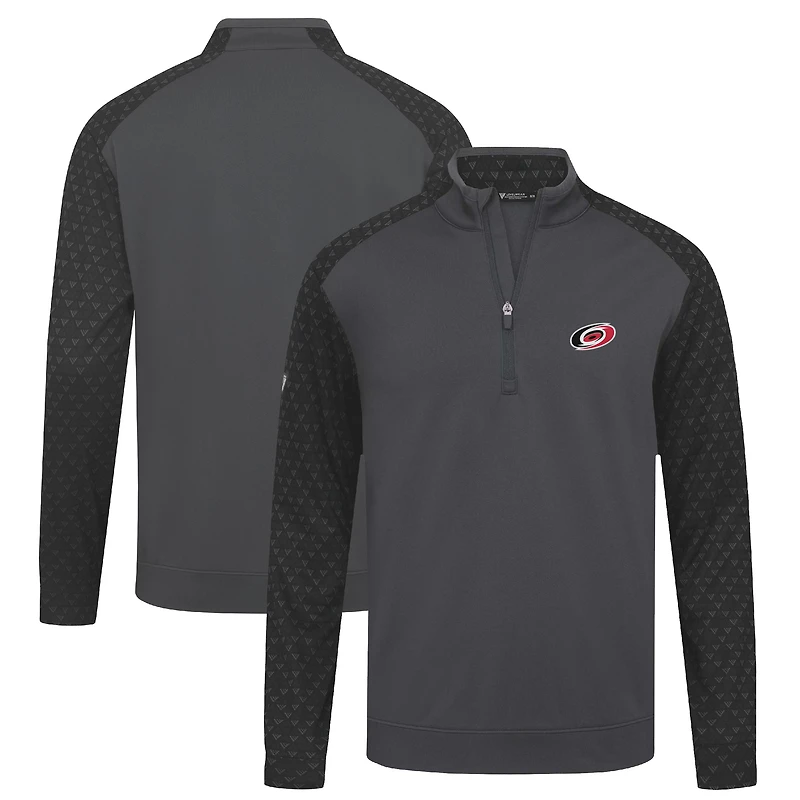 Men's Levelwear Charcoal Carolina Hurricanes Aztec Insignia Core Quarter-Zip Pullover Top