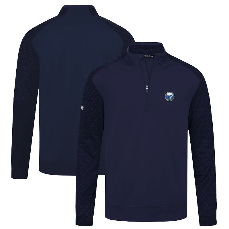 Men's Levelwear Navy Buffalo Sabres Aztec Insignia Core Quarter-Zip Pullover Top