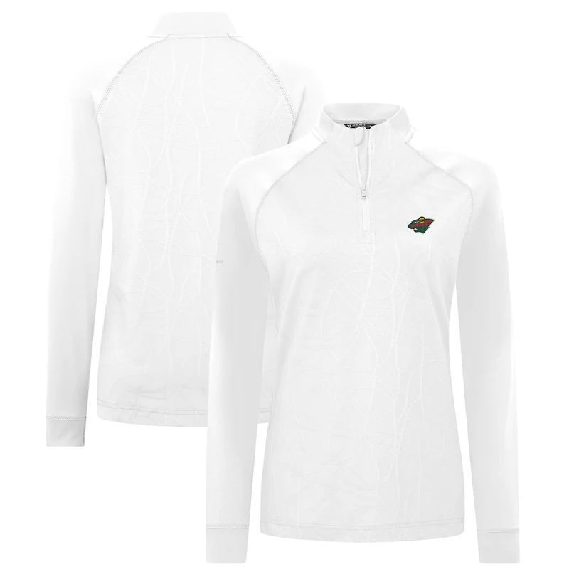 Women's Levelwear White Minnesota Wild Amethyst Insignia Core Quarter-Zip Jacket