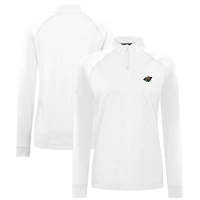 Women's Levelwear White Minnesota Wild Amethyst Insignia Core Quarter-Zip Jacket