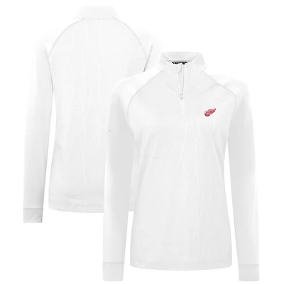 Women's Levelwear White Detroit Red Wings Amethyst Insignia Core Quarter-Zip Jacket