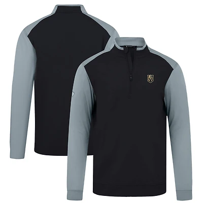 Men's Levelwear Black Vegas Golden Knights Bayou Insignia Core Quarter-Zip Pullover Top