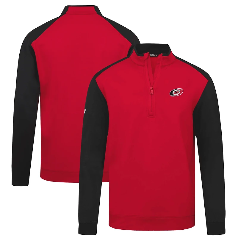 Men's Levelwear Red Carolina Hurricanes Bayou Insignia Core Quarter-Zip Pullover Top