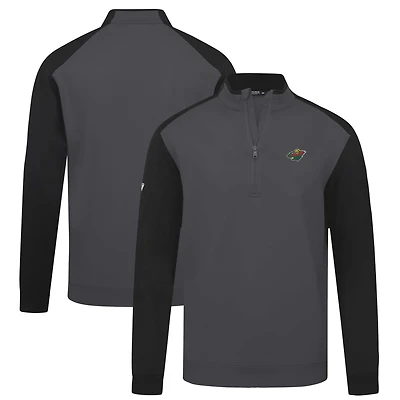 Men's Levelwear Charcoal Minnesota Wild Bayou Insignia Core Quarter-Zip Pullover Top
