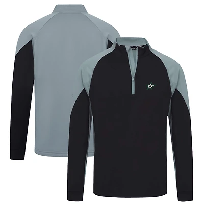Men's Levelwear Black Dallas Stars Cadet Insignia Core Quarter-Zip Pullover Top