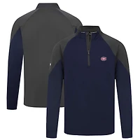 Men's Levelwear Navy Montreal Canadiens Cadet Insignia Core Quarter-Zip Pullover Top