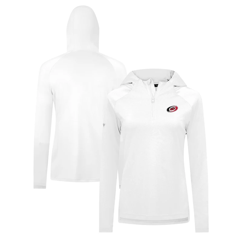 Women's Levelwear White Carolina Hurricanes Raven Insignia Core Quarter-Zip Jacket