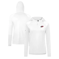 Women's Levelwear White Carolina Hurricanes Raven Insignia Core Quarter-Zip Jacket