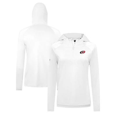 Women's Levelwear White Carolina Hurricanes Raven Insignia Core Quarter-Zip Jacket