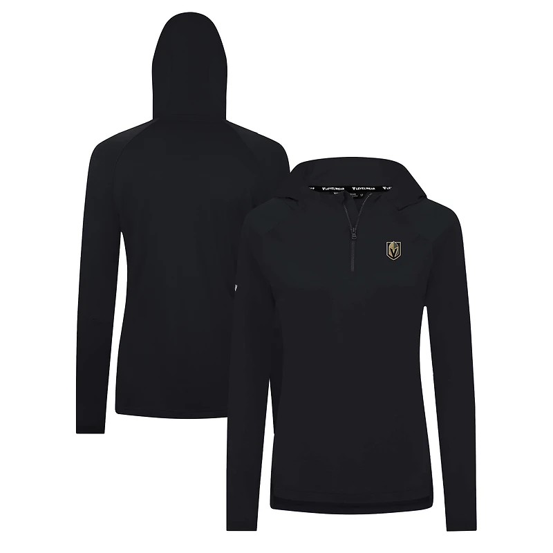 Women's Levelwear Black Vegas Golden Knights Raven Insignia Core Quarter-Zip Jacket