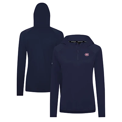 Women's Levelwear Navy Montreal Canadiens Raven Insignia Core Quarter-Zip Jacket
