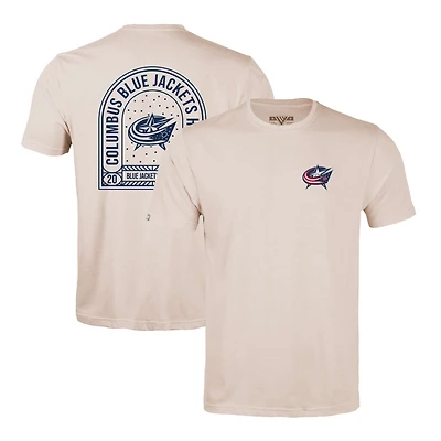 Men's Levelwear Khaki Columbus Blue Jackets Richmond Stained Glass T-Shirt
