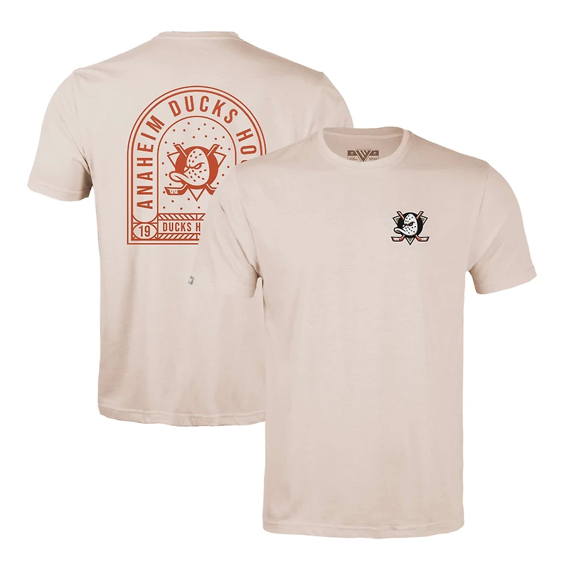 Men's Levelwear Khaki Anaheim Ducks Richmond Stained Glass T-Shirt