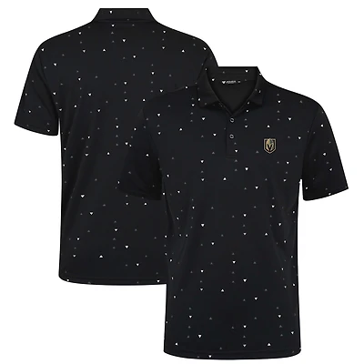 Men's Levelwear Black Vegas Golden Knights Confetti Insignia Core Polo