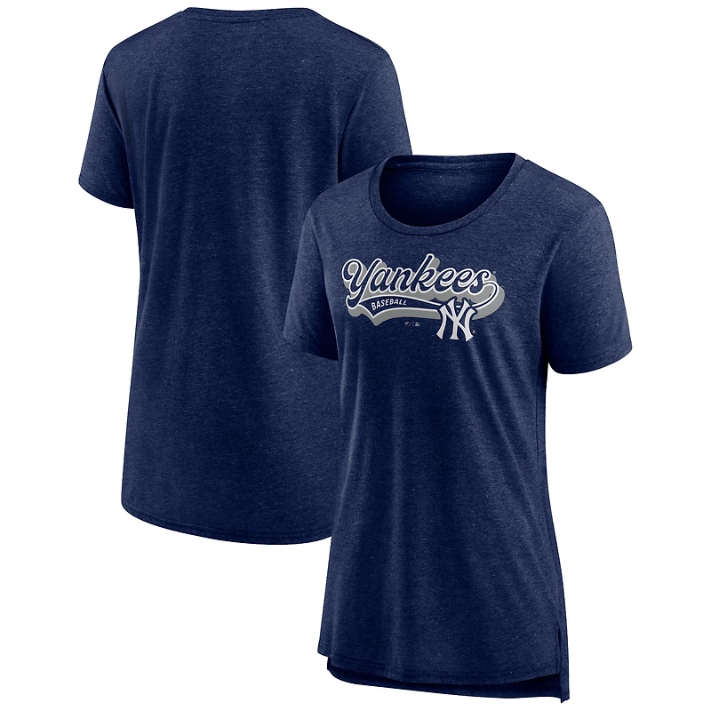 Women's  Navy New York Yankees League Leader Tri-Blend T-Shirt