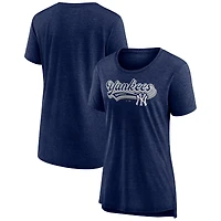 Women's  Navy New York Yankees League Leader Tri-Blend T-Shirt