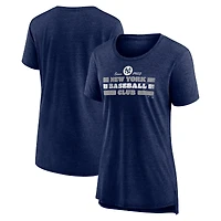 Women's  Navy New York Yankees Power Swing Tri-Blend T-Shirt
