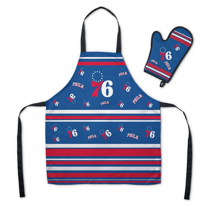 The Northwest Group  Philadelphia 76ers  Press Two-Piece Apron and Mitt BBQ Set