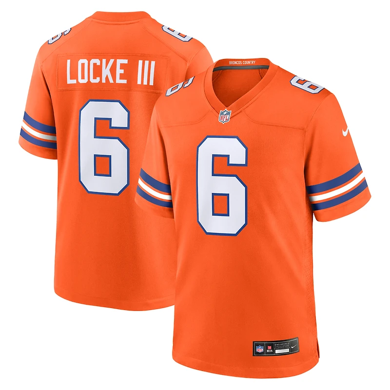 Men's Nike P.J. Locke III Orange Denver Broncos Alternate Game Jersey