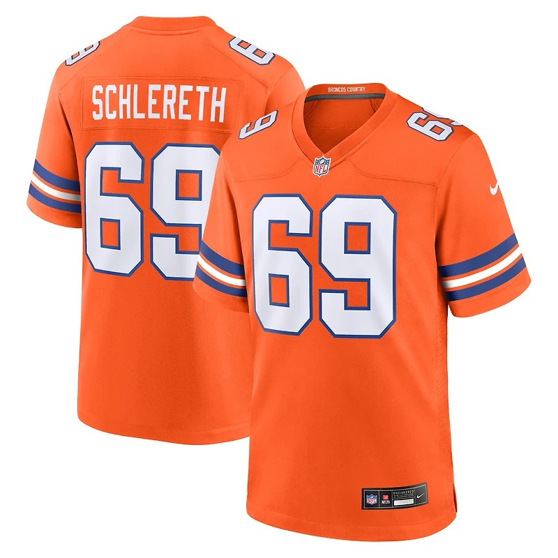 Men's Nike Mark Schlereth Orange Denver Broncos Retired Player Alternate Game Jersey
