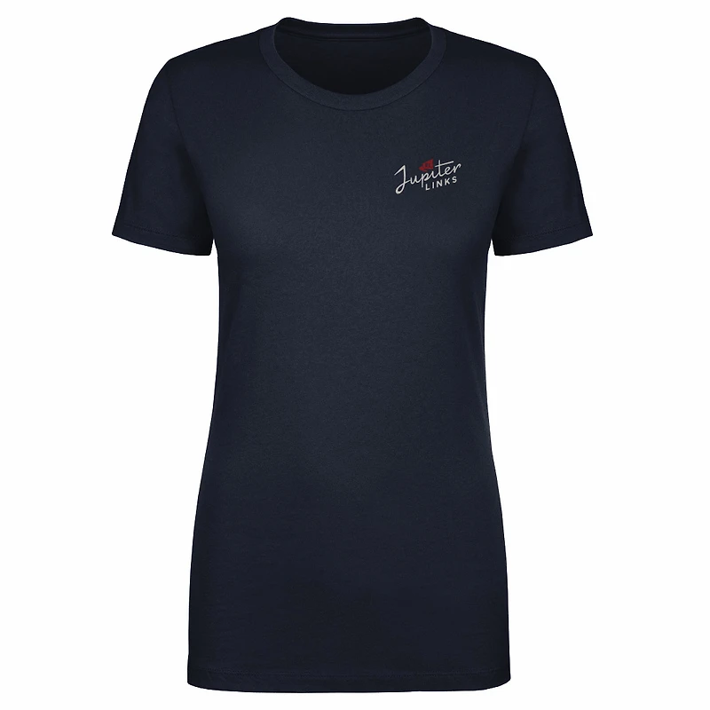 Women's 500 Level Navy Jupiter Links Golf Club TGL Primary Wordmark Team T-Shirt