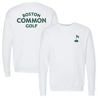 Men's 500 Level White Boston Common Golf TGL Team Primary Logo Lockup Crewneck Sweatshirt