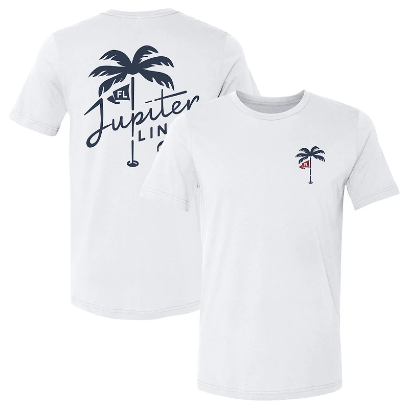 Men's 500 Level White Jupiter Links Golf Club TGL Primary Logo Lockup Wordmark Team T-Shirt