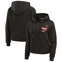 Women's WEAR by Erin Andrews  Pewter Tampa Bay Buccaneers Plus Size Waffle Hoodie Pullover Top