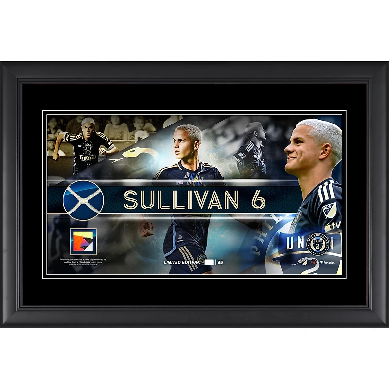 Cavan Sullivan Philadelphia Union Framed 10" x 18" Collage with a Piece of Match-Used Ball and Net from MLS Debut - Limited Edition of 85