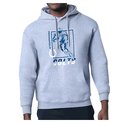 Men's Starter Heather Gray Indianapolis Colts Player Grid Pullover Hoodie
