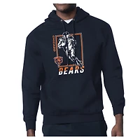 Men's Starter Navy Chicago Bears Player Grid Pullover Hoodie